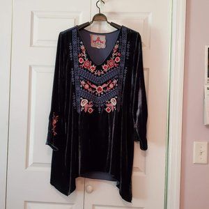 Johnny Was Velvet Blouse Size XL